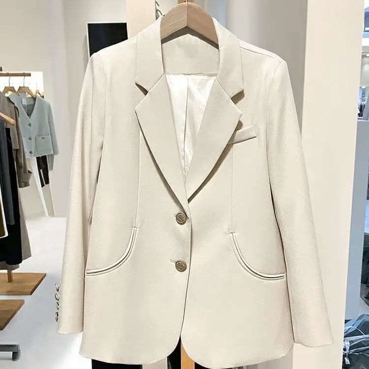 suit jacket, women's high-end feeling, spring and autumn Korean  new  mid length  suit women's top trend