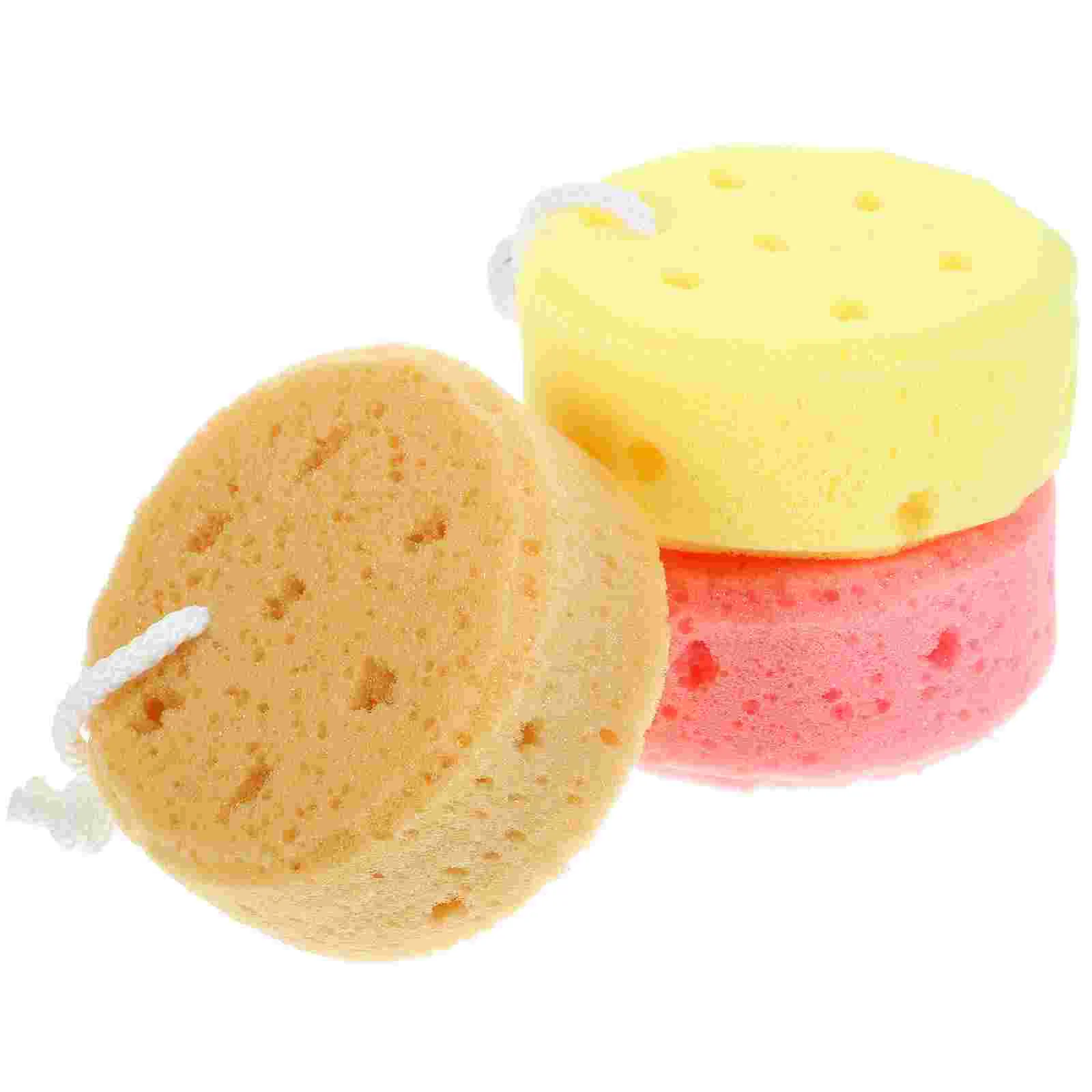 

3 Pcs Bath Sponge Bathroom Shower Body Wash Scrubber Round Exfoliating Sponges for Miss