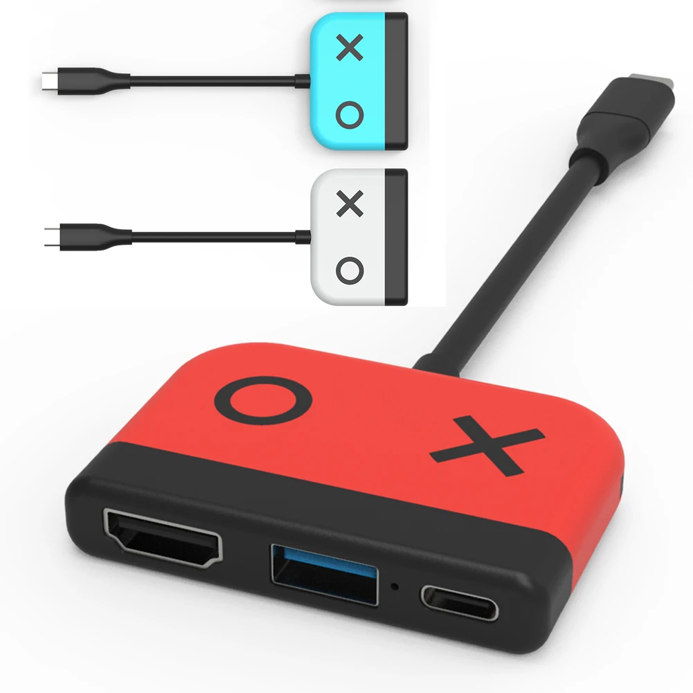 Docking Station Portatile 3 In 1 Da Usb C A 4K Hub Usb3.0 Compatibile Con Hdmi 30Hz 100W Base Di Tipo C Per Nintendo Switch/Switch Oled