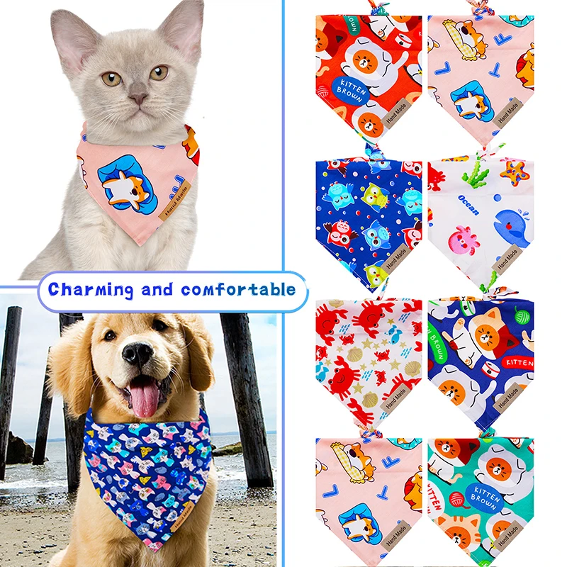 Fashion Dog Triangle Bandanas Animal Pattern Pet Triangle Scarf