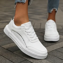 Women's Black Sneakers - Stylish Low - Top Design, Comfortable Lace - Up Fit, Versatile Casual Footwear - 38 (White Silver)