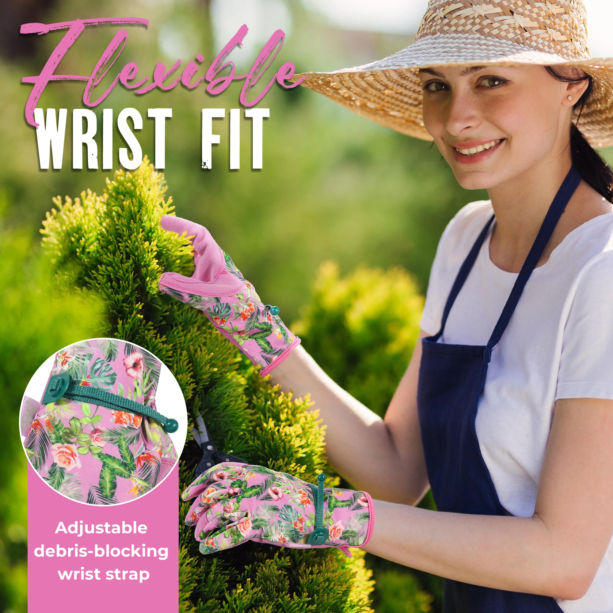 HANDLANDY Gardening Gloves for Women Breathable Ladies Leather Garden Yard Gloves for Gardeners gardening gloves