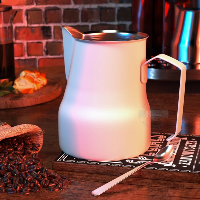 Milk Frother Jug Milk Frothing Jug Milk Frothing Pitcher Jug 350/500ML Stainless Steel Coffee Milk Frothing Jug for Espresso Latte Art Barista Steam