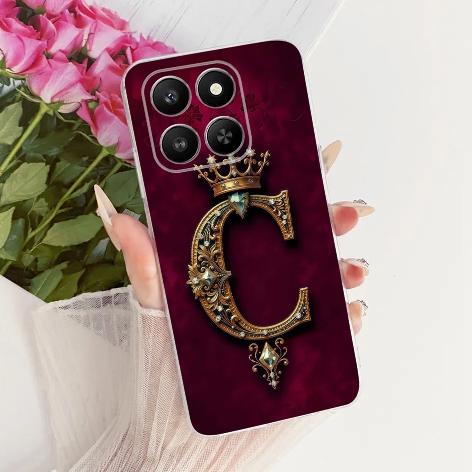 Clear Luxury Crown Letter Silicone Couple Phone Case - Soft and Stylish Protection