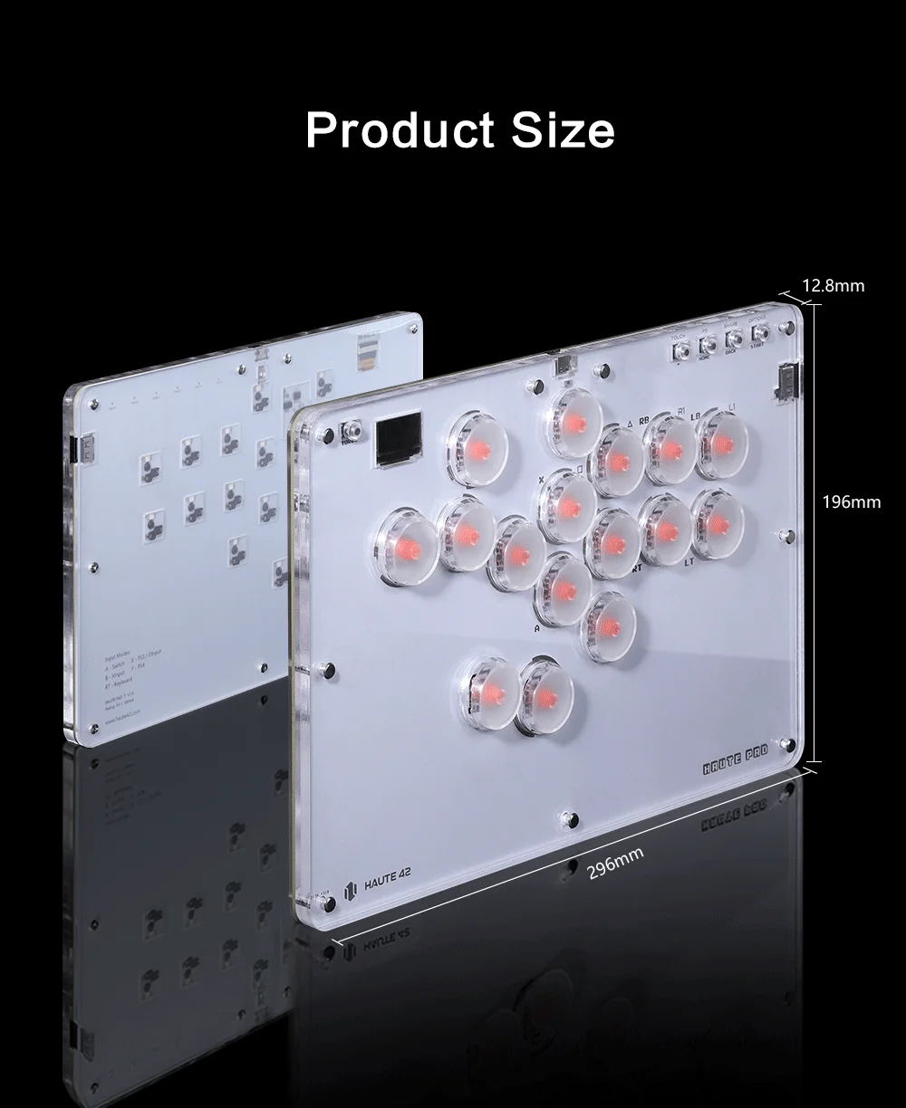 Haute42 Arcade Joystick Hitbox Leverless Controller Arcade Fighting Game Hitbox For PC /PS3/Ps4 /Switch Mini Arcade FightStick