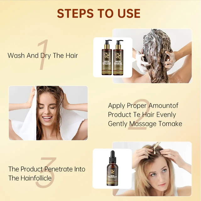 PURC Biotin Hair Growth Shampoo Anti Hair Loss Repair Damaged Frizz Argan Oil Scalp Treatment Hair Care Products 6