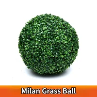 13/18/23/28/36cm Artificial Plants Green Grass Ball Simulated Plants Decor Ball for Outdoor Courtyard Garden Decoration Props 6