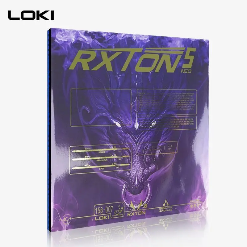 LOKI 탁구 러버 니오 라이젠 5NEO 접착식 고밀도 무기질 블루 오션 스펀지 내부 에너지 아크 빠른 공격형