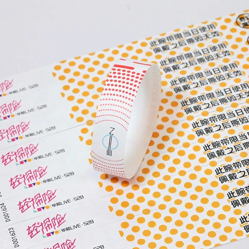 Festival Bands Tyvek Paper Wristband For Events Cheap Bracelets With And Text Printing waterproof paper wristbands cloth wristbands