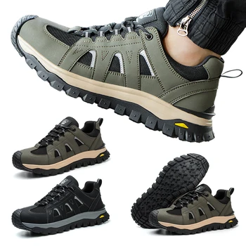 Steel Toe Shoes Comfortable Work Shoes Non Slip Smash Stab Resistant Sneakers Breathable Lace Up Safety Sneakers for Men Women 1