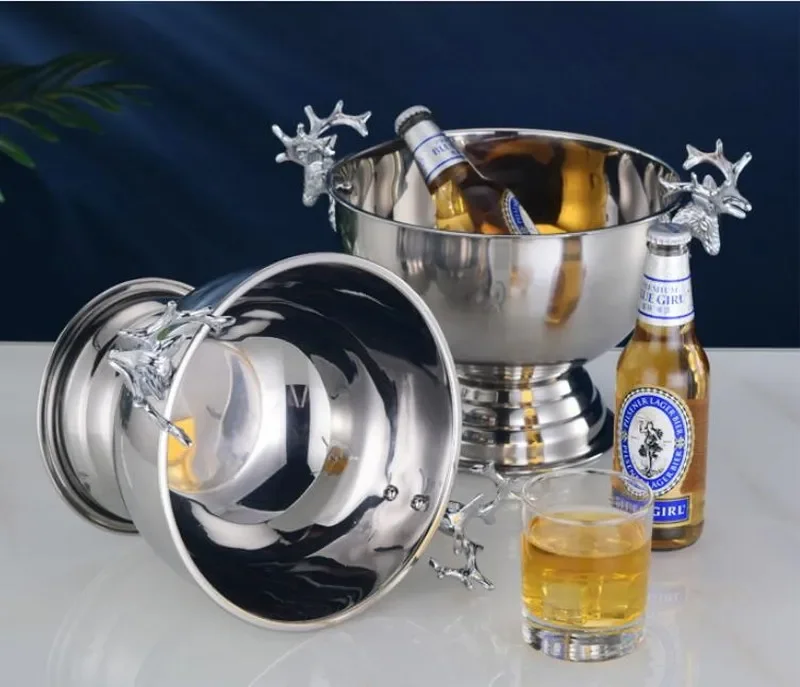304 stainless steel Deer Head ear GOLD & SILVER CHAMPAGNE ICE BUCKET CHAMPAGNE ICE BOWL