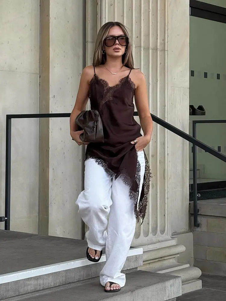 HH Women Elegant Fashion Solid Asymmetry Hem Dress Backless Sleeveless V Neck Dresses Lady Sexy Lace Mini Dress Vestidos