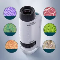 LED Lighted Pocket Microscope Kids Outdoor Science Props 60x-120x Educational Mini Handheld Children STEM Toys 2
