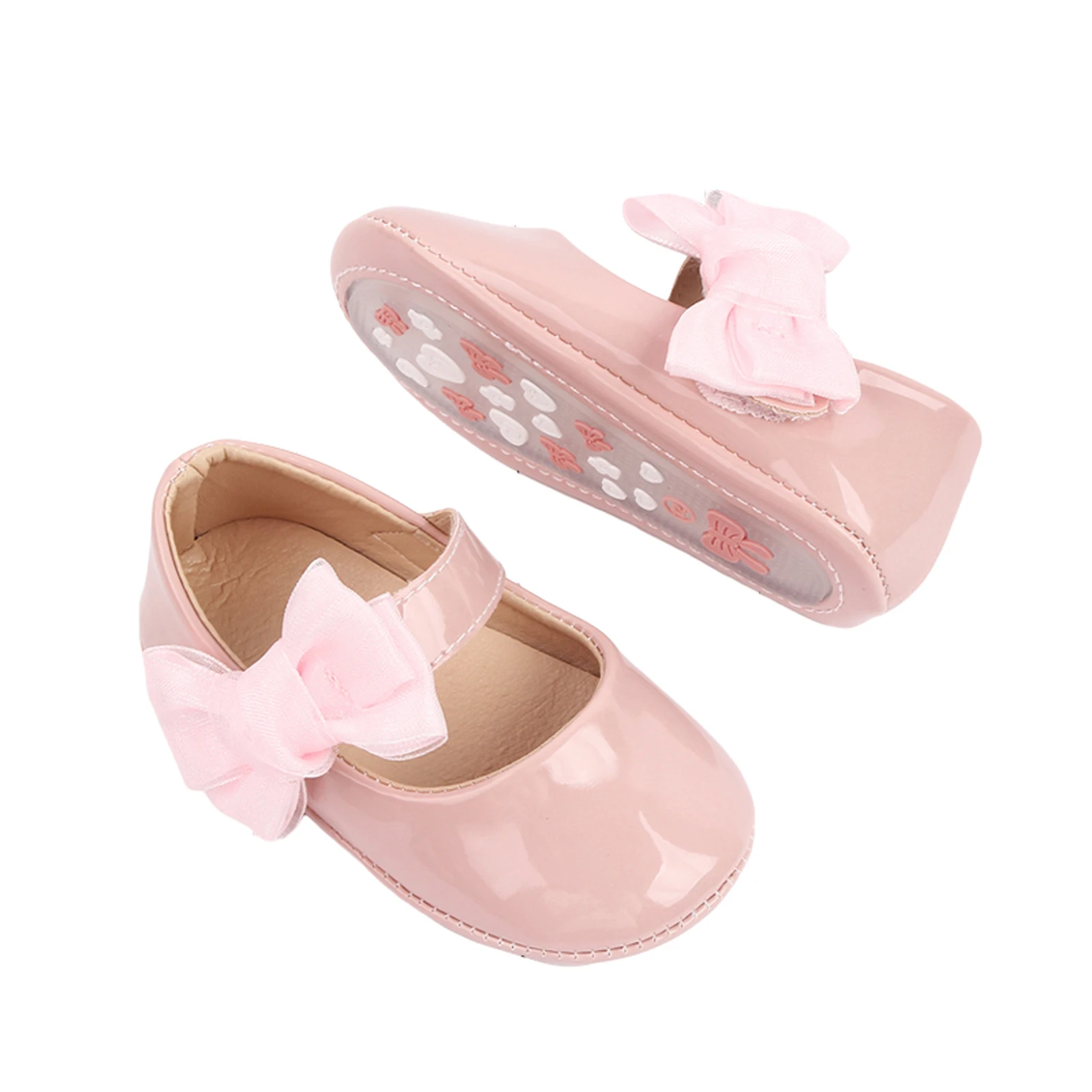Baby Girls Moccasins Sole Bowknot PU Leather Flats First Walkers Non-Slip Spring Autumn Princess Shoes baby shoes