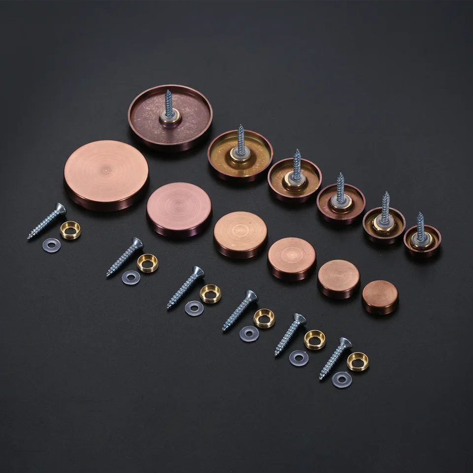 16 Viti A Specchio Acciaio Inox 304 | Con Coperchio Oro 19mm | Per Fissaggio Specchi E Vetri - Foto 11