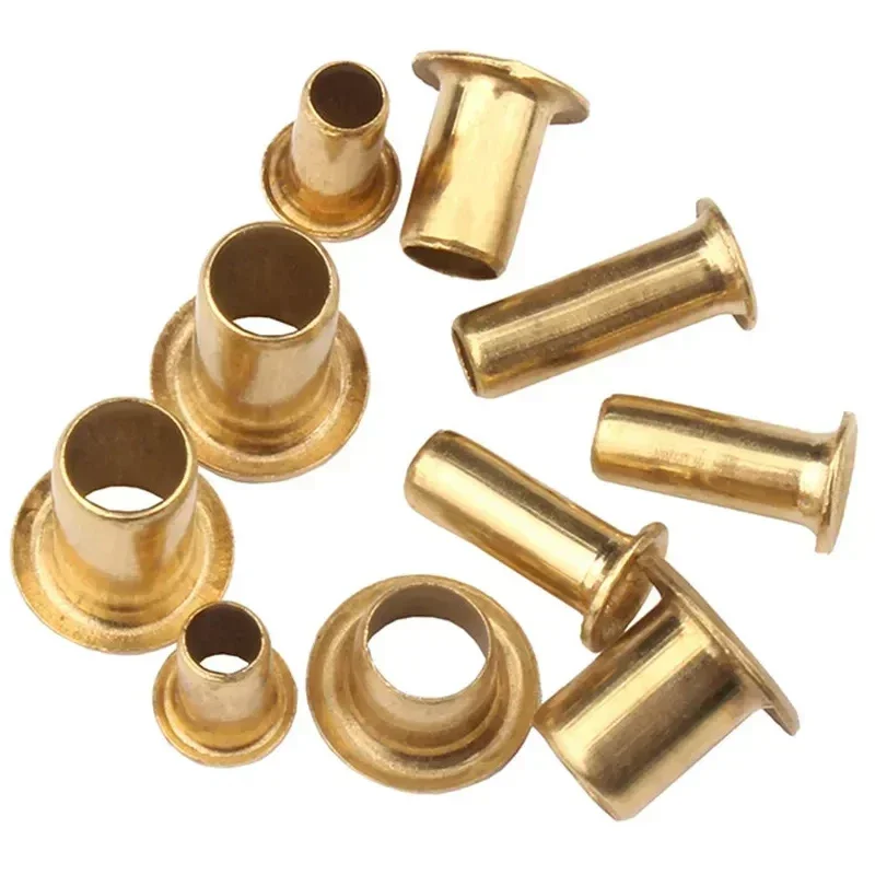 Brass Metal Eyelets Hollow Rivet Nut M1.3 M1.5 M1.7~M6 Copper Hollow Rivet Circuit Board PCB Vias Nails GB876 Tubular Rivets rivets and fasteners rivets and screws