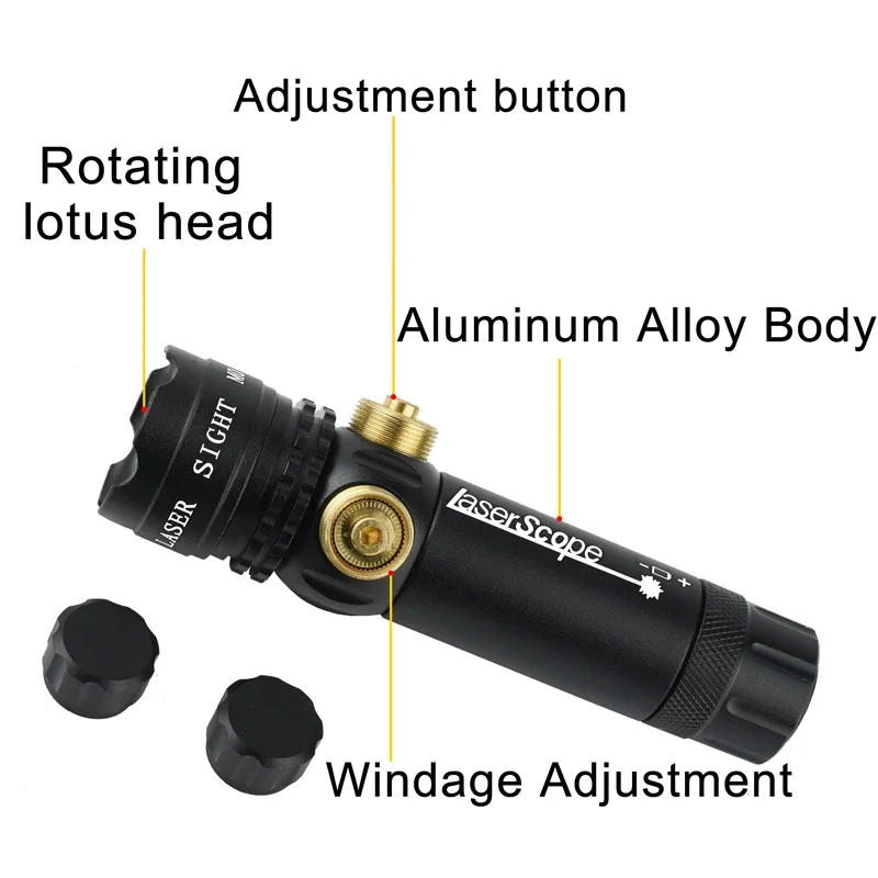 Laser Sight Red Dot Laser Sight Aluminum Alloy Laser Aiming Lamp Red/Green Can Be Installed with Flashlight Outdoor