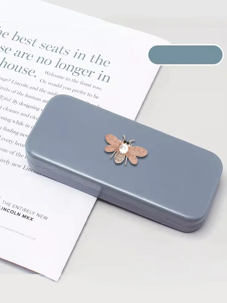 

Модные Переносные Чехлы для очков, антистрессовый чехол для хранения с удлиненными бабочками, декор из розового кварца