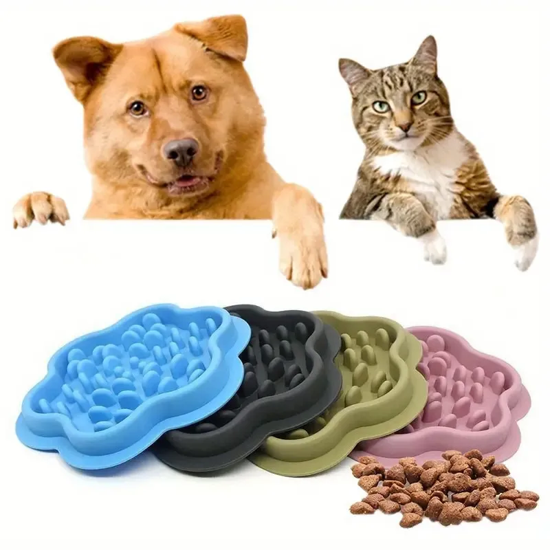 Pet Slow Down Eating Feeder Dish - Interactive Pet Food Bowl - Silicone Material - Suitable for Dogs Cat Pet Slow Down Eating Feeder Dish - Interactive Pet Food Bowl - Silicone Material - Suitable for Dogs Cat