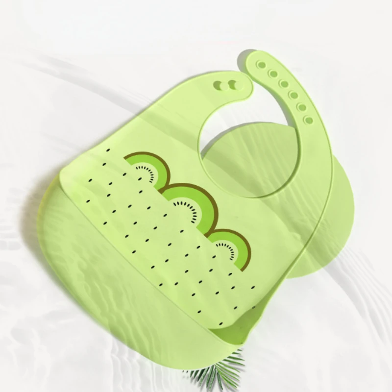 

Baby Bibs Silicone Lunch Apron Toddler Waterproof Saliva Solid Feeding Bib Cartoon Printed Colorful Soft Adjustable Burp Cloths