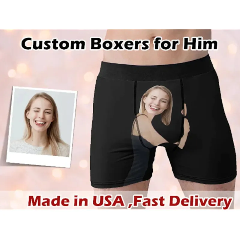 

Custom Boxers with Face for Boyfriend Husband Dad, Personalized Underwear with Photo, Picture Boxer Briefs, Photo Boxers, Face M