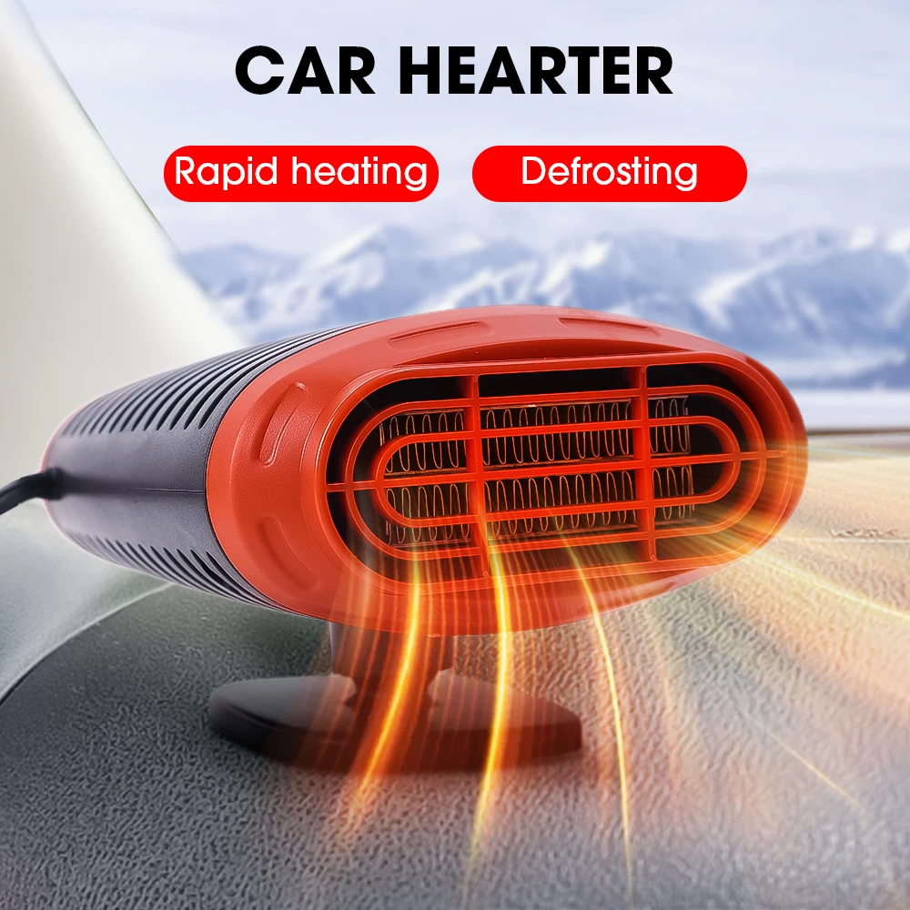 

150W Car Heater Fan Auto Windshield Defroster 2 IN 1 Heating Cooling Modes 12V 24V Mini Car Warm Heater Fan