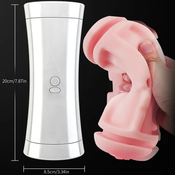 2in1 Automatic Male Masturbator Cup Dual Channel Vibrating Real Vagina Oral Mouth Machine Pocket Pussy Blowjob Sex Toy for Men