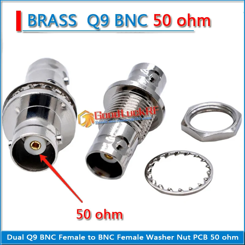 High-quality Dual Q9 BNC Female Washer Nut to BNC Female O-ring Bulkhead Panel Mount Nickel RF Connector Coaxial Adapters Brass bnc to tnc connector socket brooches q9 bnc female to tnc female plug nickel plated brass straight bnc tnc coaxial rf adapters