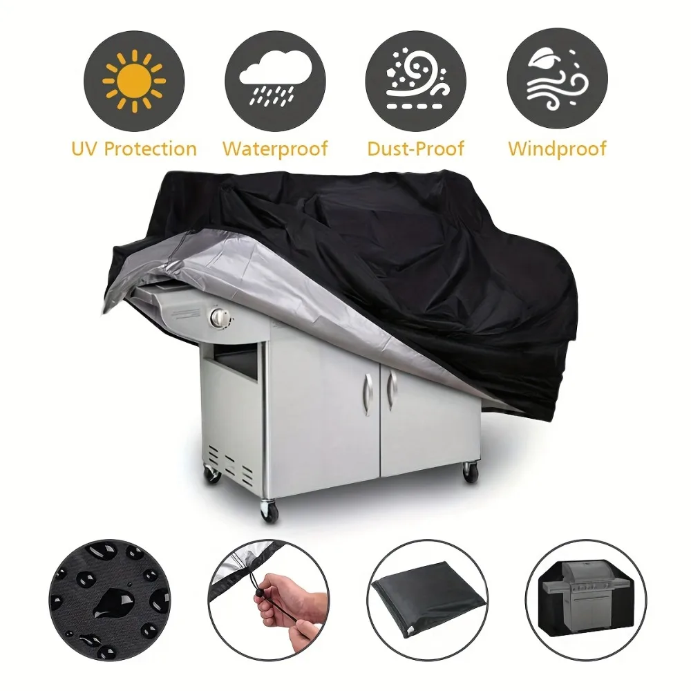 Premium 58-Inch Outdoor Grill Cover - Waterproof, UV-Resistant, Tear-Proof, Fade-Resistant Material