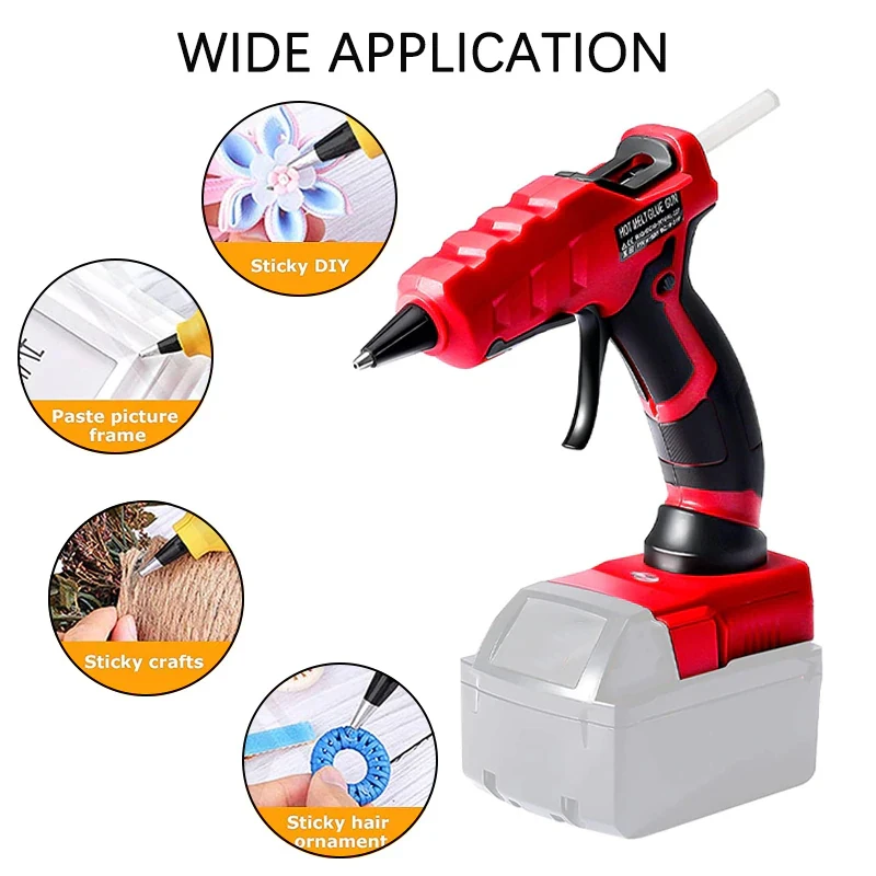 Hot Glue Gun for Milwaukee 18V Battery Cordless Hot Glue Gun With 7mm Glue  Sticks for Arts&Crafts&DIY Electric Heat Repair Tool - AliExpress