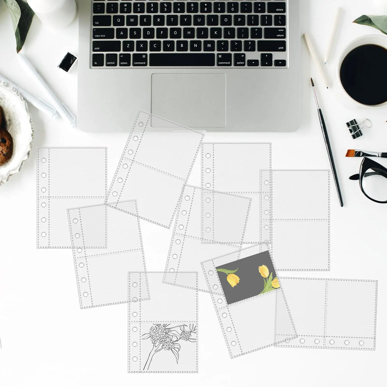 10Pcs A7 6-Ring Clear Binder Refills Clear Document Covers Sheet Protectors Punched Pocket Folder Sheet Protector for File Paper