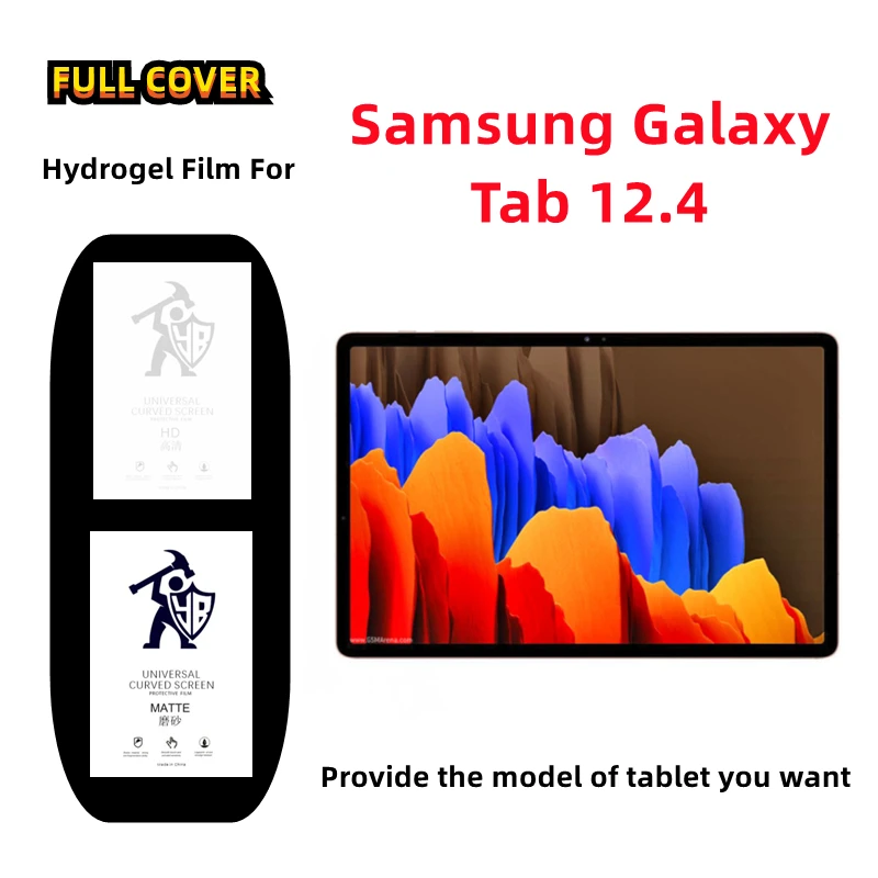 

2 шт. матовая Гидрогелевая пленка для Galaxy Tab S7 Plus 12,4, Защита экрана для S7FE S8 + HD, защитная пленка, ТПУ, полное покрытие, не стекло
