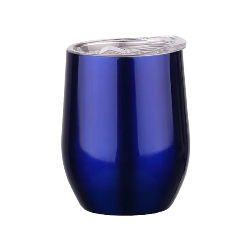 כיסוי חותם יין בנפח 12 אונקיות עם לוגו מותאם אישית, ספל תרמוס מבודד ואקום, גרפה תרמית בצורת ביצה לקפה, כוס יין ובירה עם מכסה