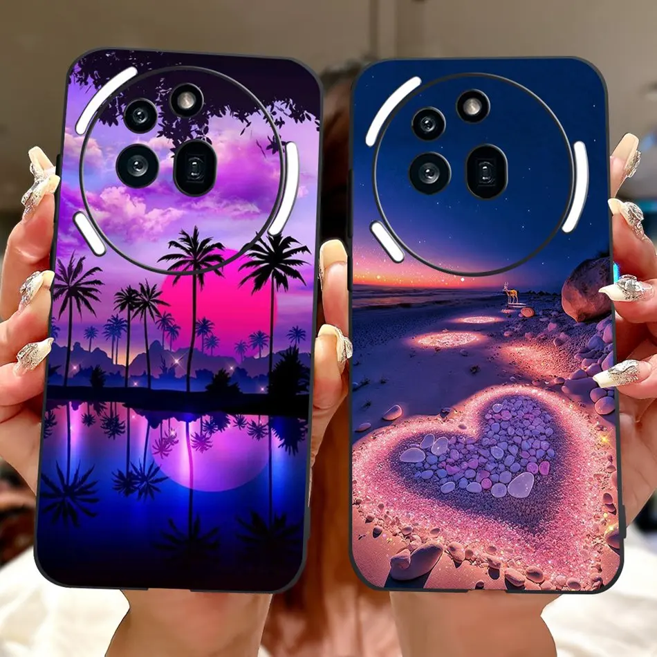 Elegant Butterfly Cat Printed Black Silicone Soft Phone Case