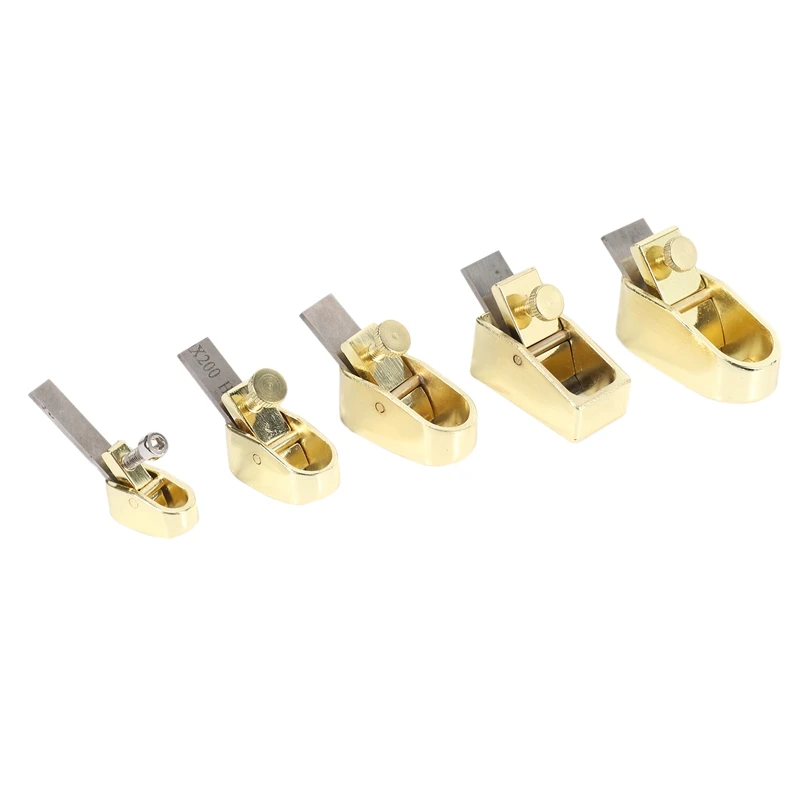 5 Piece Woodworking Plane Cutter Set Curved Sole Metal Copper Luthier Tool Violin Viola Cello Wooden
