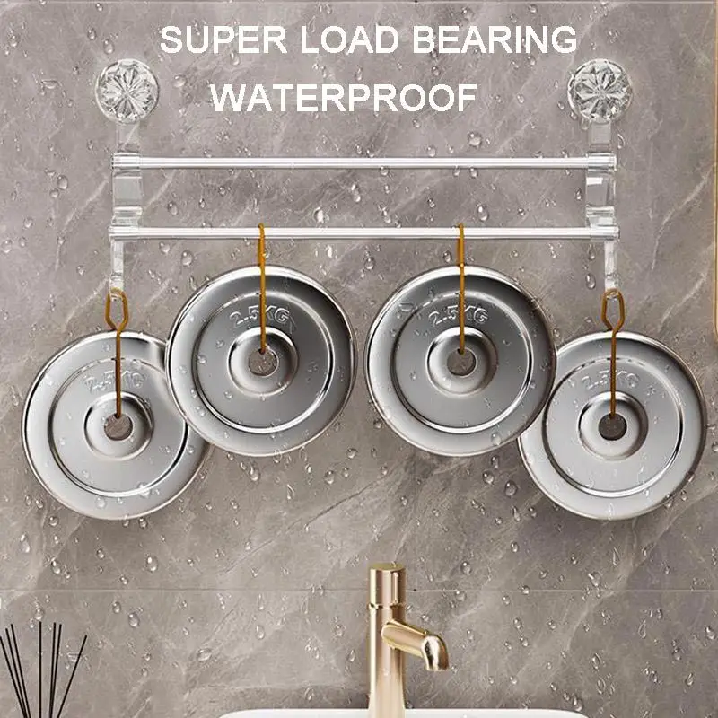 Bathroom Towel Rack Hooks Rack Space Paper Holder Robe Hook Bath Hanger Shelf Toilet Brush Accessories bathtub storage rack