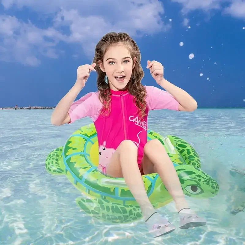 Pool Ring For Toddlers Inflatable Cartoon Aminal Floats For Kids Floating Crocodile & Turtle & Frog Shaped Swimming Rings Baby 3