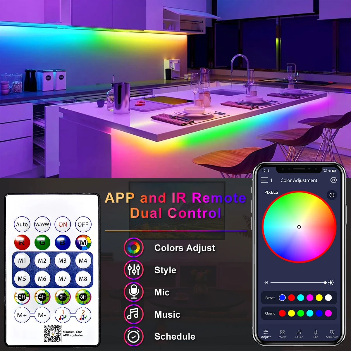 5V RGB Neon Strip Light 1M 2M 3M 5M USB Waterproof Flexible Ribbon Tape Neon Lights With Bluetooth Remote Control For Home Decor 5