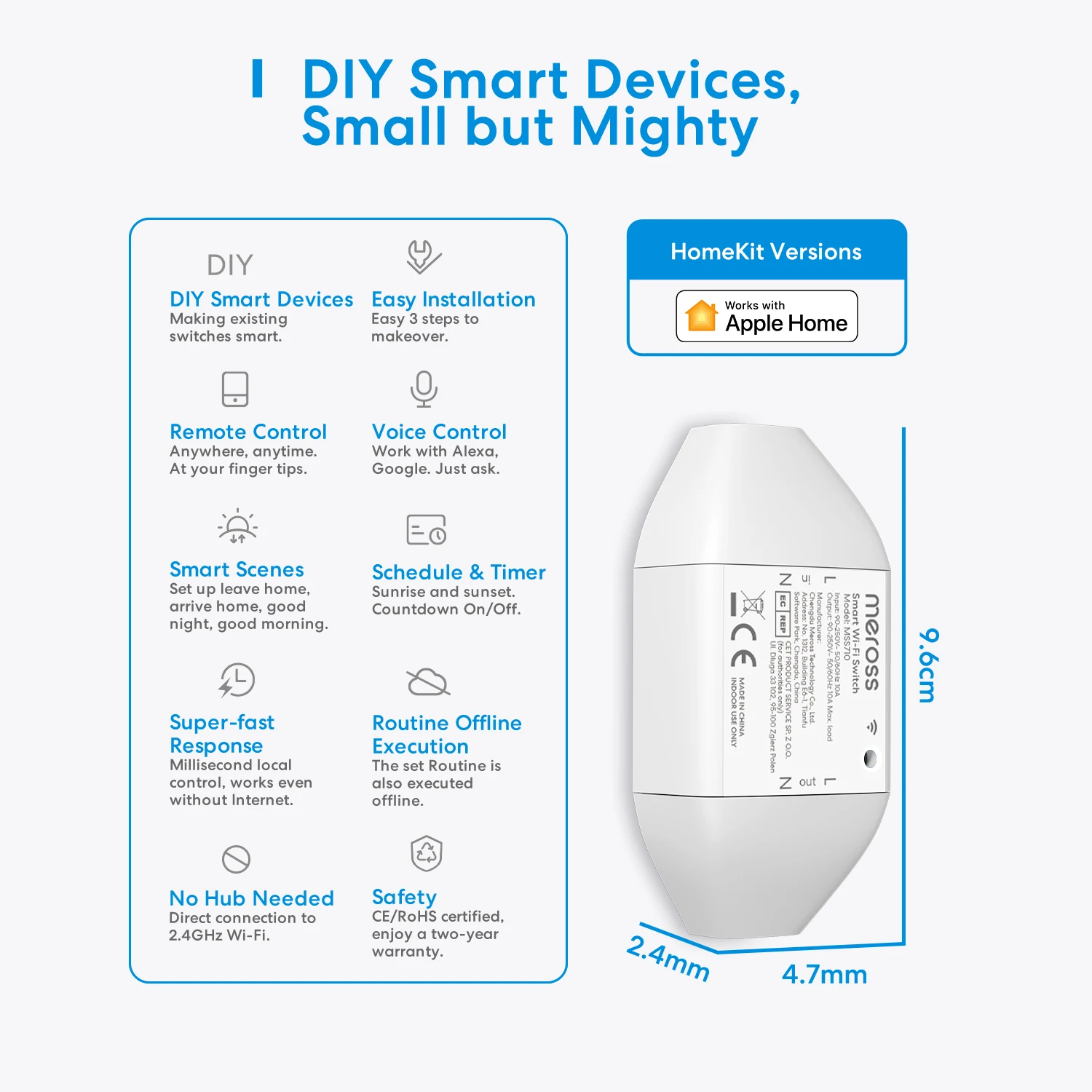 Meross-Commutateur de volet roulant WiFi Homekit, moteur de store de rideau  intelligent, style rétro4.2, fonctionne avec Siri, Alexa, Google Home