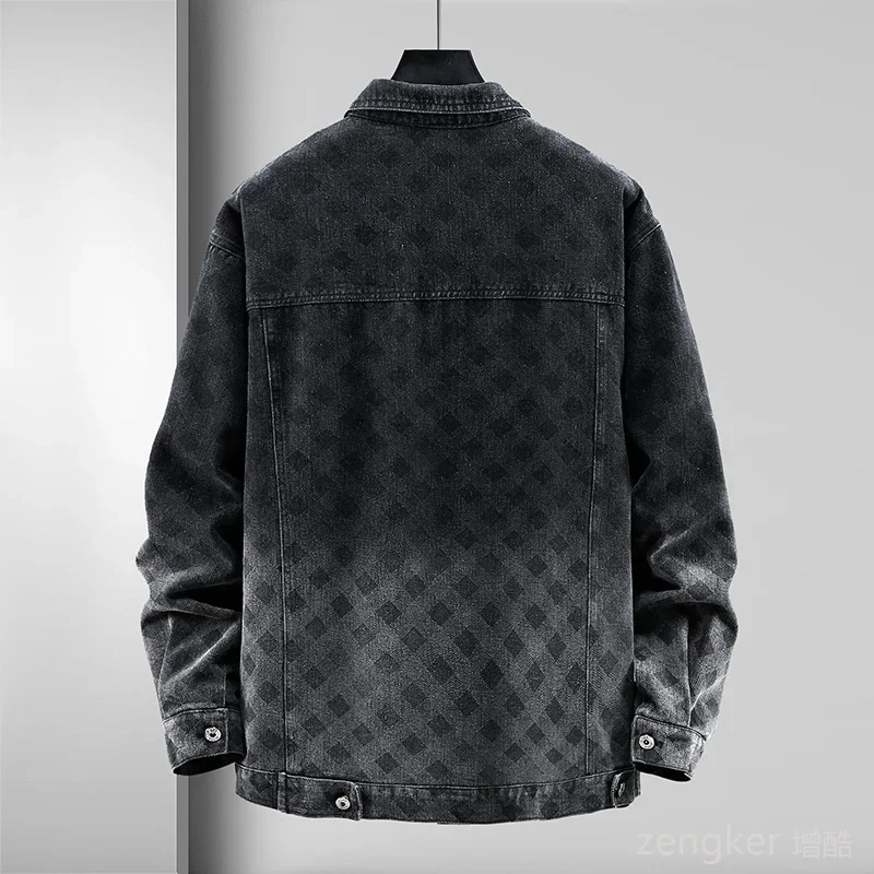 Oversized denim jacket men's trendy overweight and enlarged new work clothes spring autumn casual lapel 180kg 12xl 11XL 3