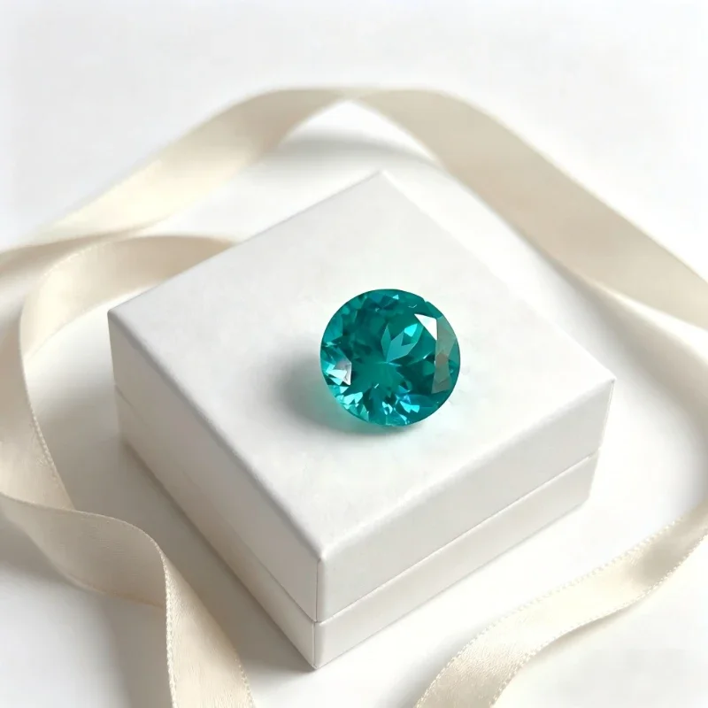 Paraiba Runder Künstlicher Edelstein in Neonblau mit Zertifikat, Großhandel Verfügbar
