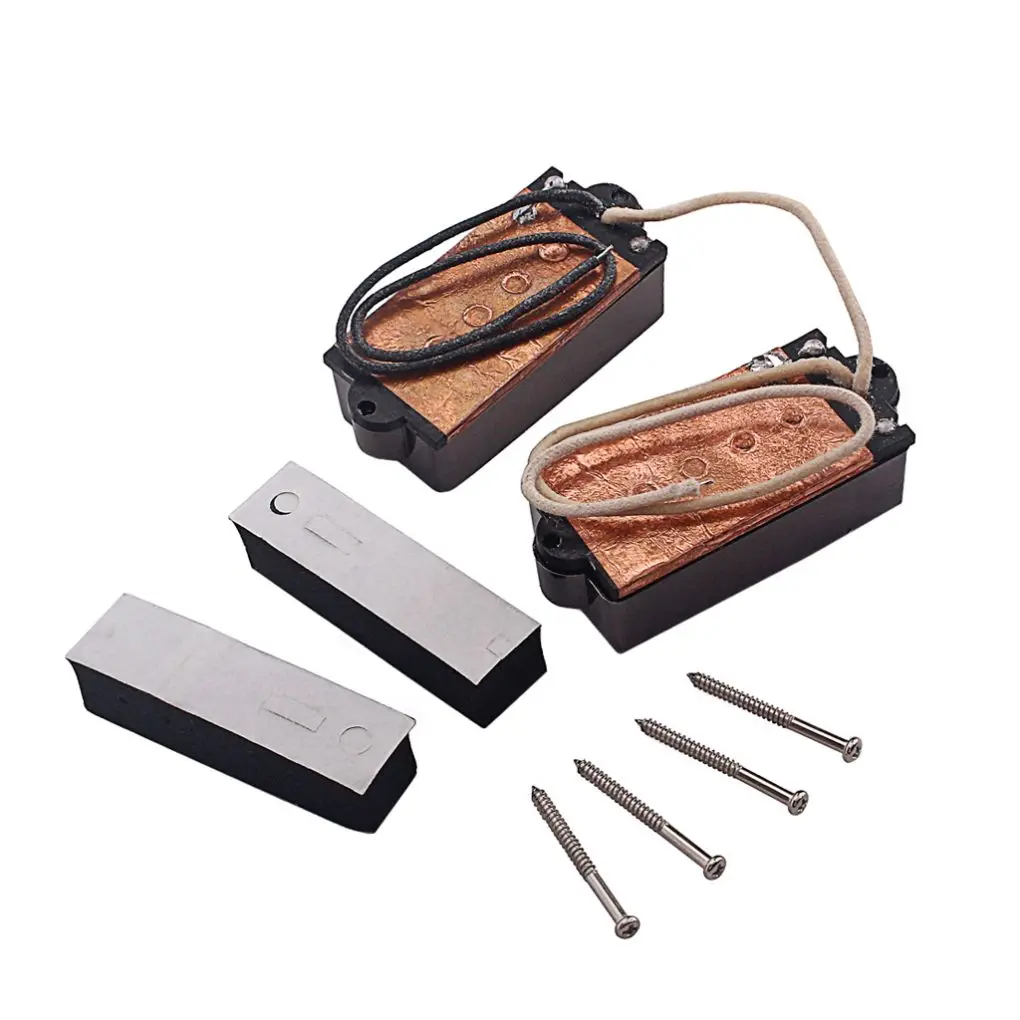 

2 Pieces P-Bass Soundhole Pickups with Mounting Screws String Bridge Precision Replacement Parts Maintenance Kit Accessories
