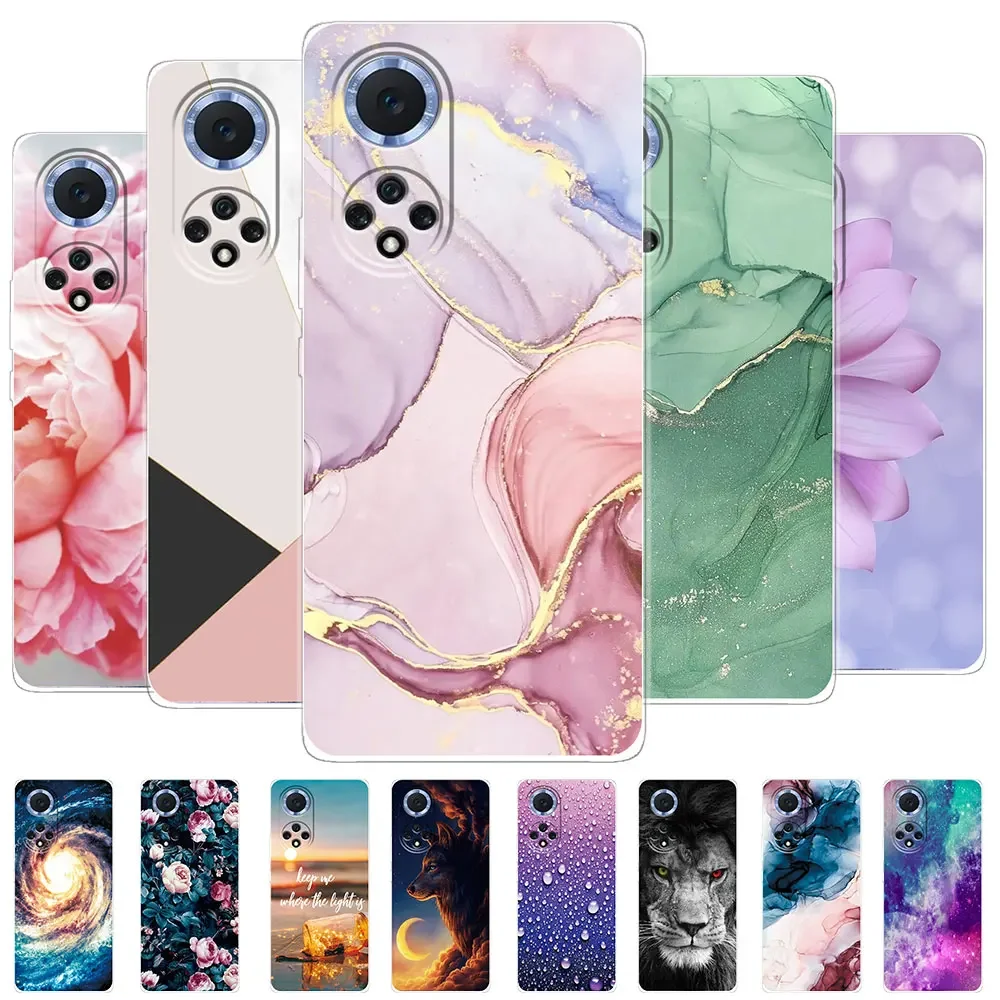 Huawei Honor 50 Soft Silicone Fashion Clear Marble Phone Case