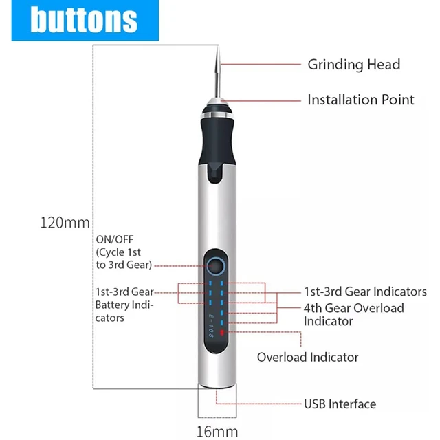 USB Engraving Pen, Rechargeable Engraver Etching Pen, Cordless