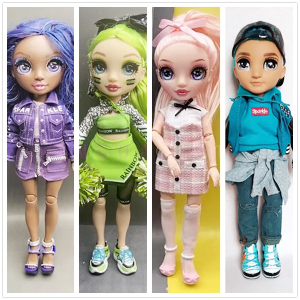Originale Lol Doll Surprise Omg Rainbow Girl 3D Eyes Cheerleading Team Motion Big Head 11 Joint Big Sister High School Girl Doll