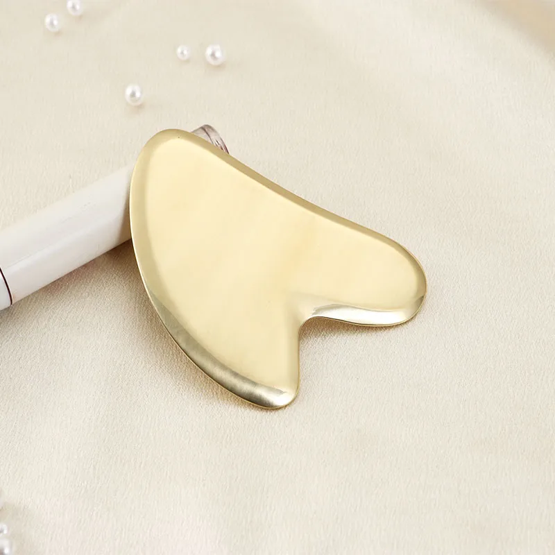 Free custom logo Gua Sha Facial Tool Copper Heart-Shape GuaSha Massage Tool Natural Universal Facial Gold Metal Gua Sha Board 45mm 130mm adjustable hole opener universal multifunction woodworking gypsum softwood board plastic punching tool drilling bit