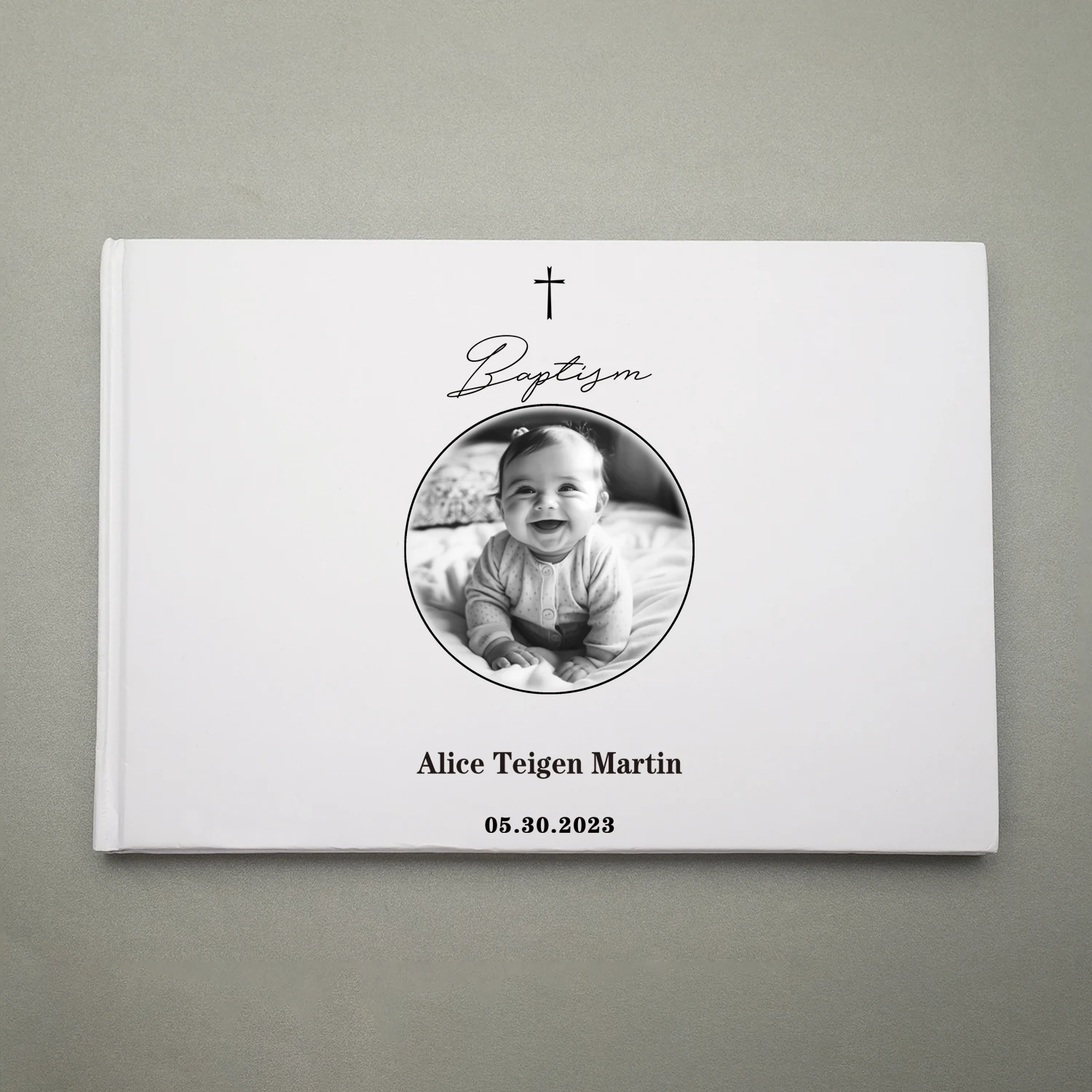 Personalized Baptism Guest Book Birthday Boy Girl Baby Shower Signatures Book Memory Baptism Guestbook Mariage Decoration