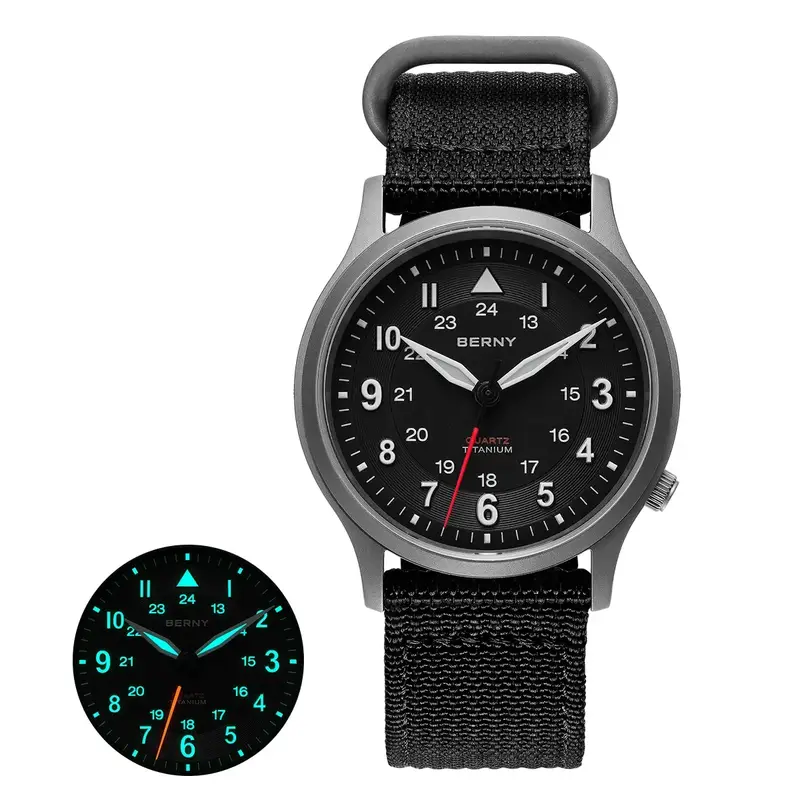 BERNY Full Titanium Watches for Men Outdoor Quartz Men's Field Wristwatch VH31 Super Luminous Sapphire Easy Read Watch - Image 21