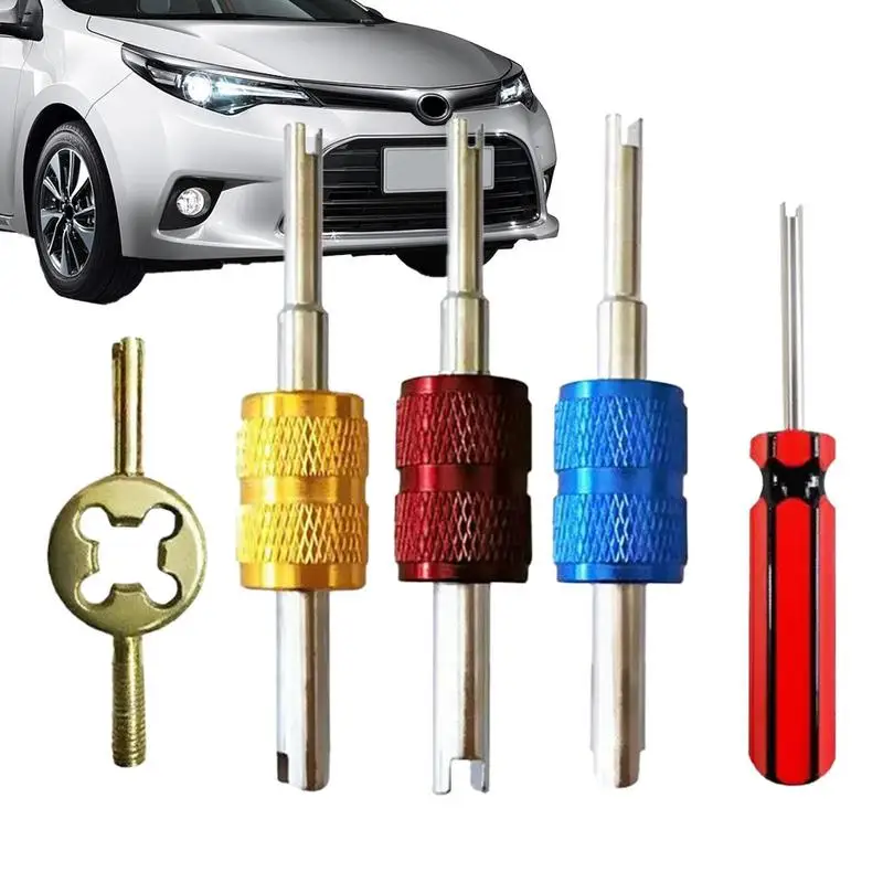 

Valve Stem Removal Tool Kit 5Pcs Tire Snap In Short Rubber Valve Stem & Valve Core Remover Tools Automotive Car Motorcycle Truck