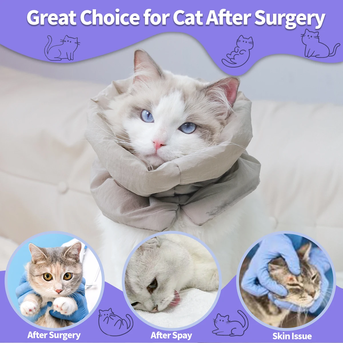 Soft Inflatable Cat Recovery Collar